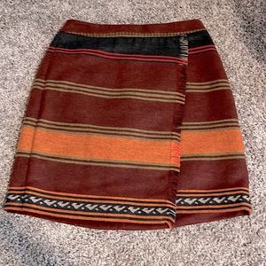 Ann Taylor LOFT Stripes Wool Skirt size 0 Petite